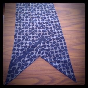 Authentic Coach silk scarf dark blue (75' x 7')